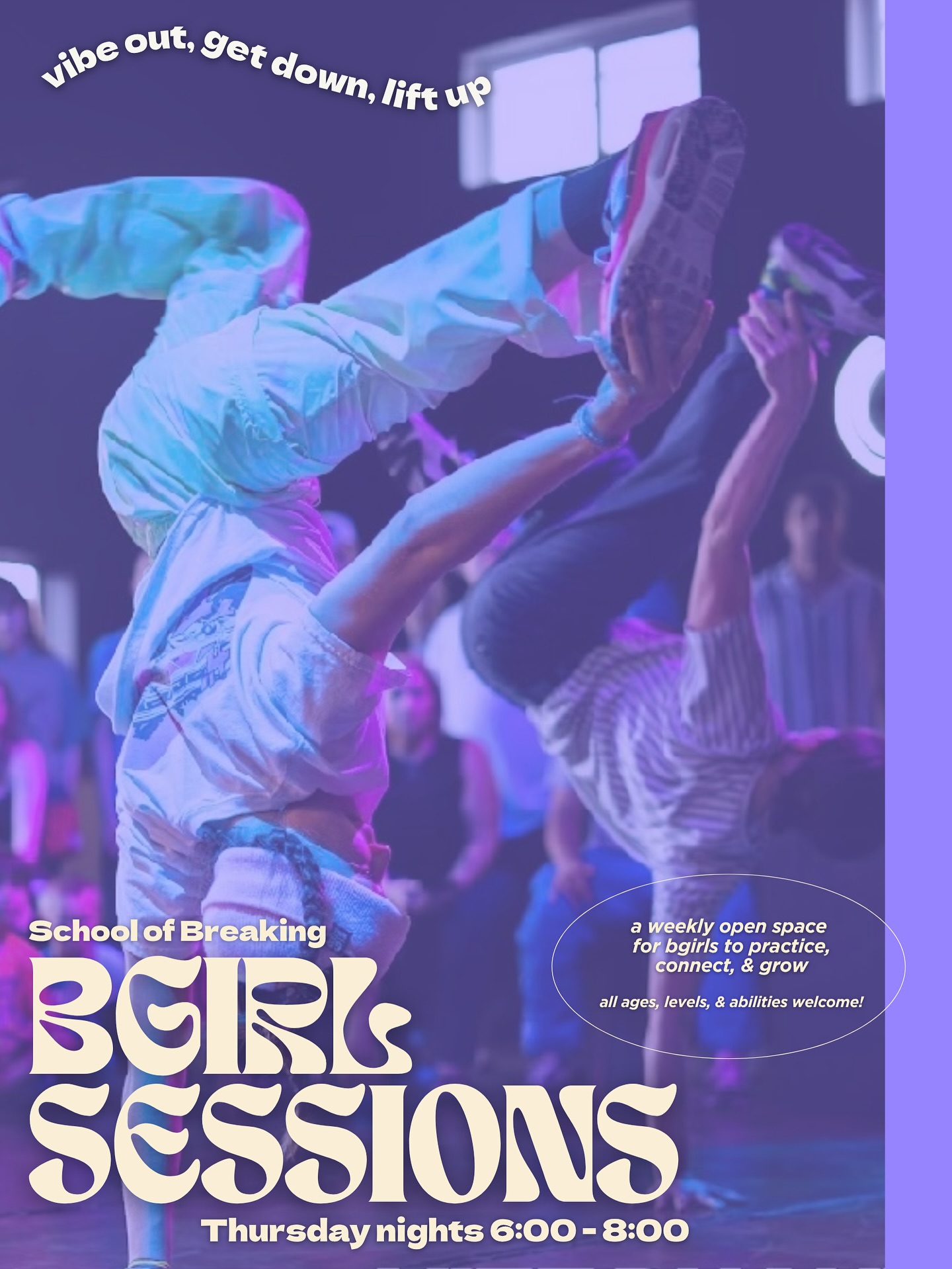 We strive to create an inclusive and supportive environment for all our students and community members to enjoy and explore their dance 🙌
 By offering a weekly open practice session exclusively for women, girls, and non-binary breakers, we aim to uplift, and inspire the breakers in our community who don’t often have a space dedicated to and created just for them 🎶💯  Each session is co-hosted by Bgirls  @tweezy.hiphop and @radia8te_tfs and open to all ages and levels. Come connect and grow with us!