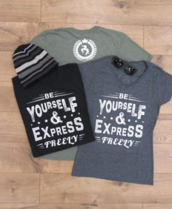 Be Yourself & Express Freely Shirt - Men's Crewneck - Black