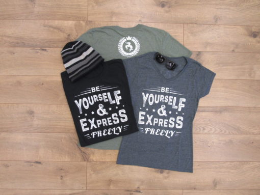 Be Yourself & Express Freely Shirt - Men's Crewneck - Black