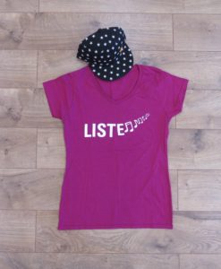 Listen Shirt - Women's Vneck - Fuscia