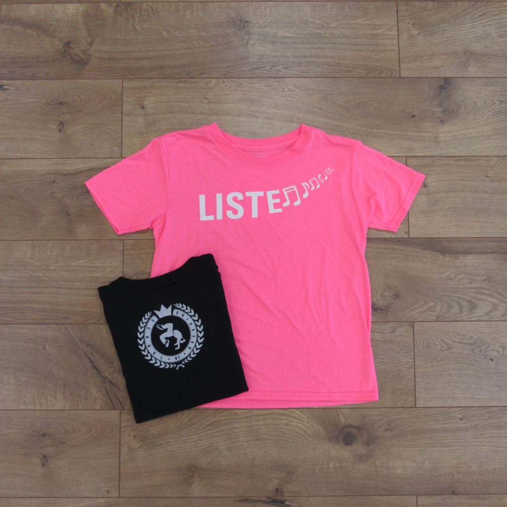 Listen Shirt - Youth Crewneck - Neon Pink