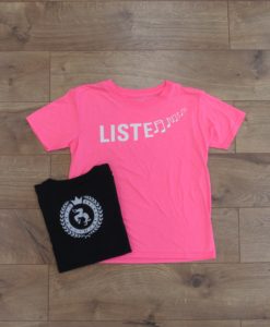 Listen Shirt - Youth Crewneck - Neon Pink