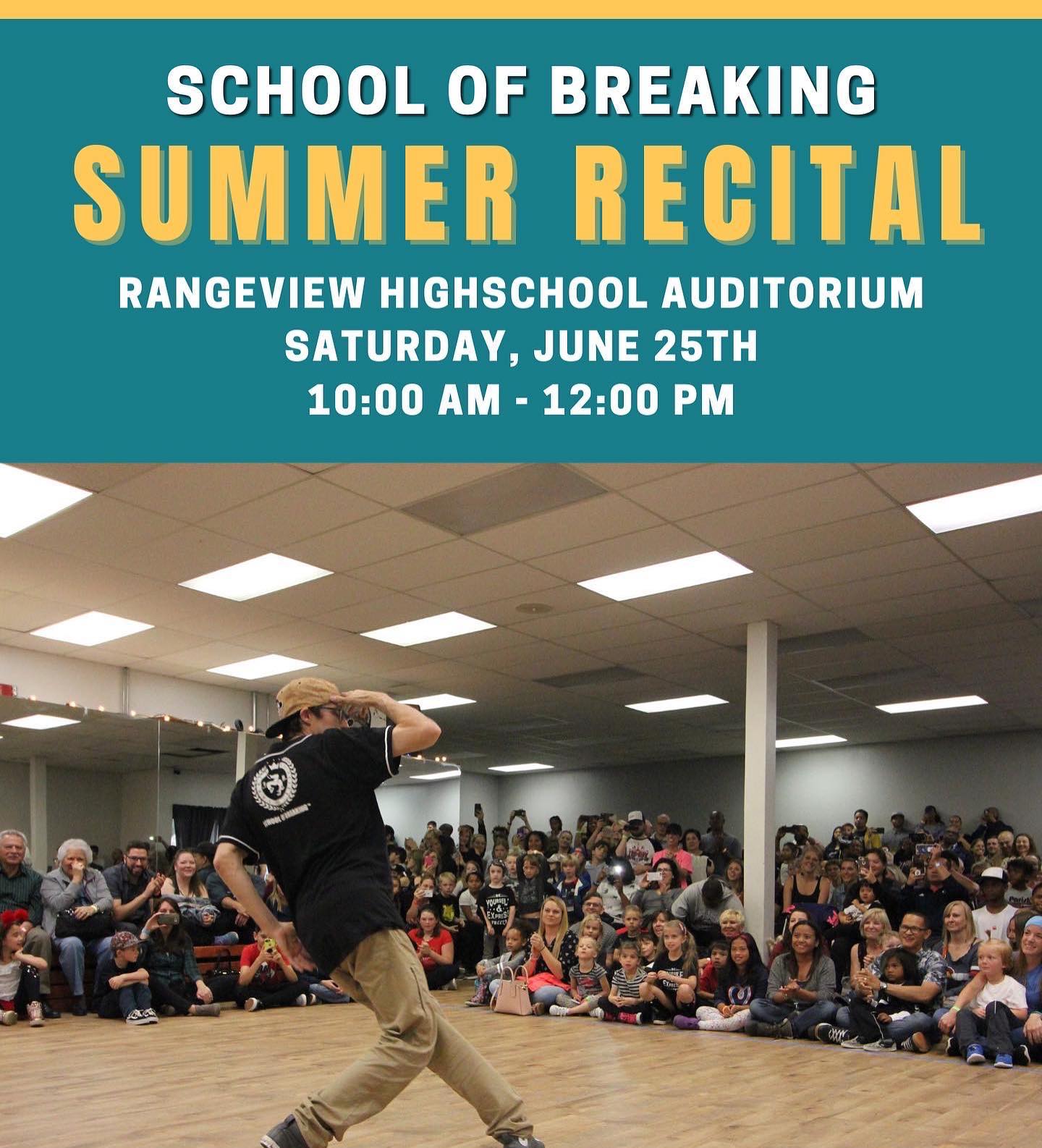 Its finally here, our end of season summer recital going down today ✌️✌️

We did that everyone congratulations to successfully completing the season now let’s share the stage together and do what we all love to do dance 😎💯💥

#schoolofbreaking #summerrecital #summerjam #HipHop #streetdance #culture #breaking #bboy #bgirl #dance #freestyle #performance #expressfreely #peace #love #unity #havingfun

Ticket 🎟 purchases will be available at the door or check the link in our bio